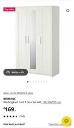IKEA Kast - BRIMNES Kledingkast met 3 deuren, wit, Ophalen, Kunststof, 200 cm of meer, 150 tot 200 cm