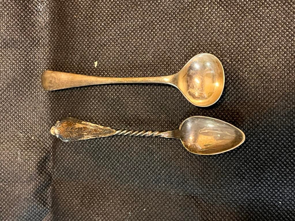 Zilveren mosterd- en zoutlepeltjes, Antiek en Kunst, Ophalen of Verzenden