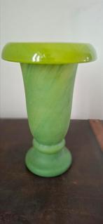 Mooie mat glazen vaas pâte de verre, Ophalen of Verzenden, Minder dan 50 cm, Groen, Glas