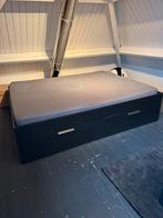 BRIMNES Bedframe met opberglades, zwart/Luröy, 160x200 cm, Huis en Inrichting, Slaapkamer | Bedden, Ophalen, Zwart, Tweepersoons
