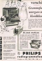 Philips Radiogrammofoons - advertentie uit Tijdschrift 1952, Ophalen of Verzenden, Gebruikt