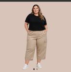 Fake leten broek Ulla Piopken beige mt 60-62-64, Kleding | Dames, Grote Maten, Ophalen of Verzenden, Zo goed als nieuw, Beige