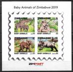 Zimbabwe 2019 Baby dieren olifant neushoorn vel postfris, Postzegels en Munten, Postzegels | Afrika, Zimbabwe, Verzenden, Postfris