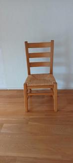Eiken eetkamerstoel met biezen zitting. 6 stuks., Huis en Inrichting, Stoelen, Ophalen, Zo goed als nieuw, Bruin