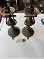 Vintage kandelaars kantelbaar, Ophalen of Verzenden, Koper of Brons