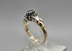 Vintage bi-color ring met edelsteen saffier en diamant. 2025, 18 tot 19, Blauw, ., Nieuw