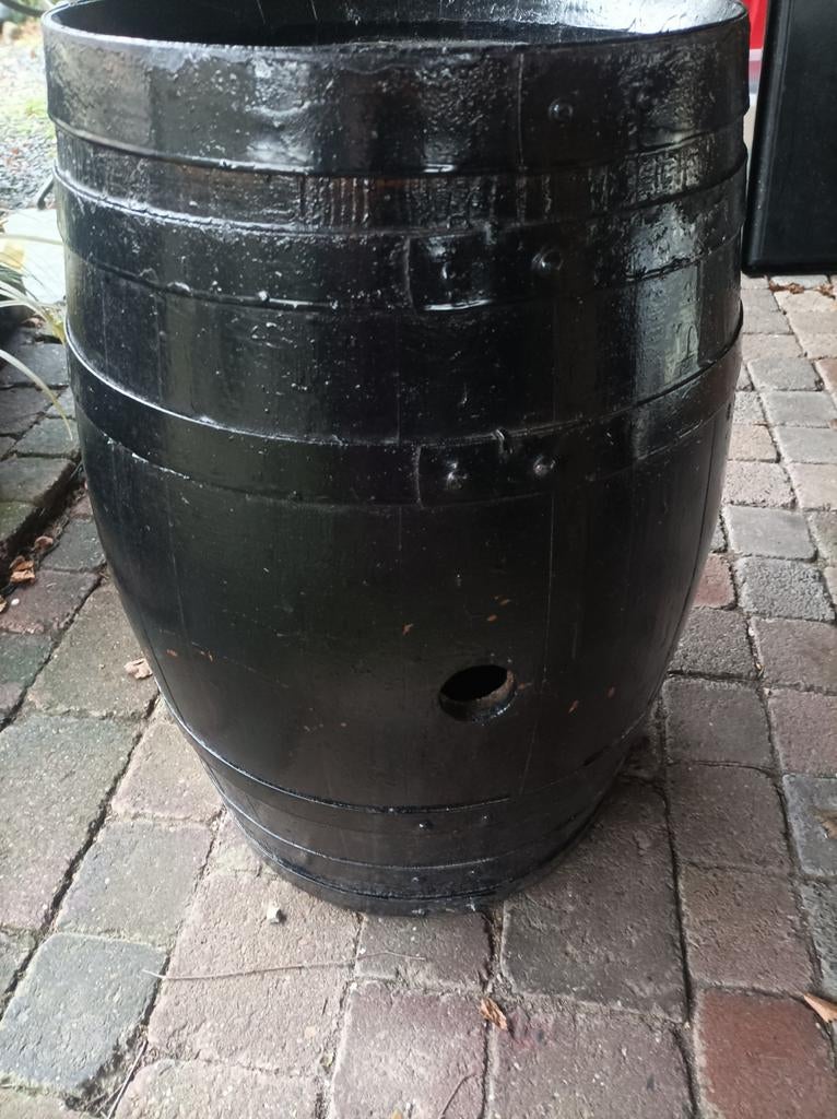 Origineel Eikenhouten wijnvat 60 cm hoog, diameter 37 cm, Tuin en Terras, 150 liter of meer, Ophalen, Hout