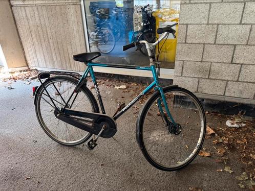 Peugeot herenfiets – zwart/blauw, Fietsen en Brommers, Fietsen | Heren | Herenfietsen, Zo goed als nieuw, Overige merken, 49 tot 53 cm