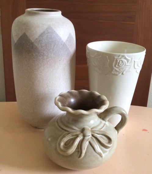 West Germany Keramik, 3 vazen, verschillend, Huis en Inrichting, Woonaccessoires | Vazen, Gebruikt, Overige kleuren, Minder dan 50 cm