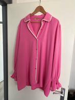 Roze blouse met crème bies - Maat 48, Ophalen of Verzenden, Zo goed als nieuw, Maat 46/48 (XL) of groter, Roze