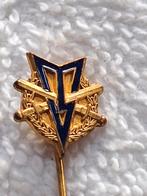 LANDMACHT :  M.L.V. , Zeer Fraaie goudkleurige speld, Verzenden, Landmacht, Nederland, Embleem of Badge
