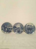 Wandborden 'Land bewerken', Royal Delft Blue, aardewerk., Ophalen of Verzenden