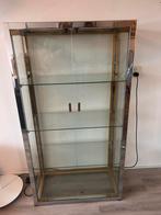 Messing met chroom Vitrine kastje van Renato Zevi, Huis en Inrichting, Kasten | Vitrinekasten, Ophalen, Minder dan 50 cm, Zo goed als nieuw
