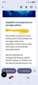 Voucher voor €15,00 korting op een dagje Wellness Sanadome, Eén persoon, Kortingsbon, Spa of Sauna