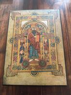 Book of Kells - Christus Schilderij op Hout, Antiek en Kunst, Ophalen