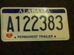 Kentekenplaat licenseplate Alabama Trailer USA, Auto's, Gebruikt, Ophalen of Verzenden