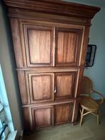 Mooie massief vitrinekast kersenhout , geprofileerde planke, Antiek en Kunst, Antiek | Meubels | Kasten, Ophalen of Verzenden