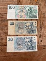 Tsjechische koruna-biljetten, Postzegels en Munten, Bankbiljetten | Europa | Eurobiljetten, Ophalen of Verzenden, Overige landen