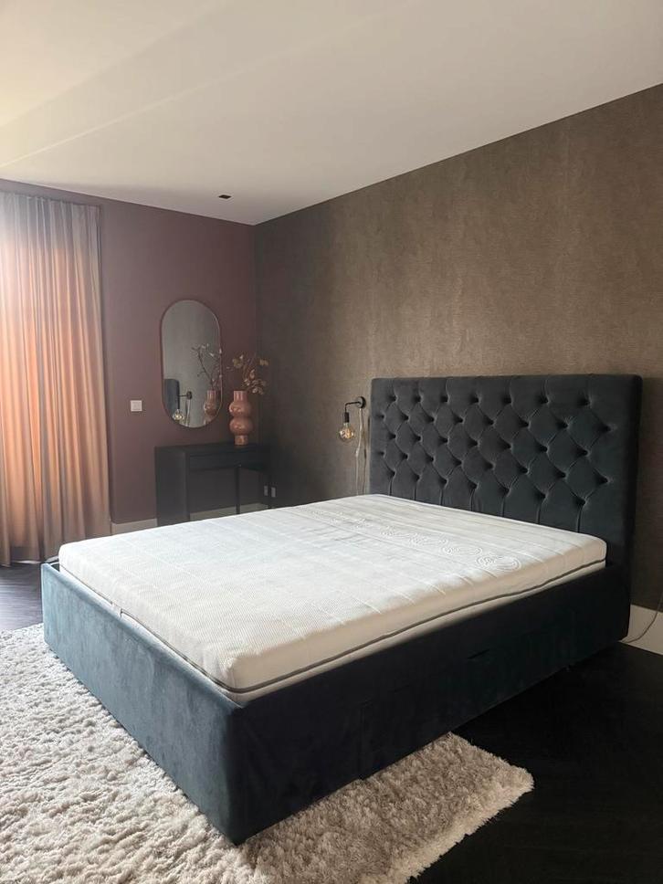 Mooi tweepersoons bed 160x200 met lades en hoofdbord, Huis en Inrichting, Slaapkamer | Bedden, Gebruikt, Tweepersoons, 160 cm