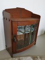 antiek kastje met geslepen glas 36x46x18cm, Ophalen