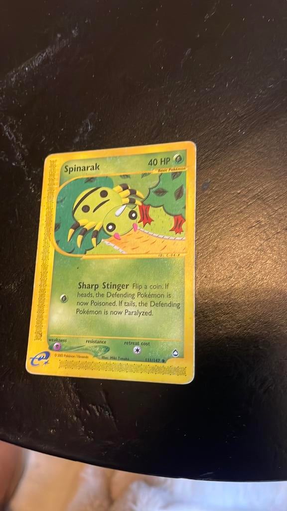 Pokemon card Spinarak 111/147 | Aquapolis, Ophalen of Verzenden, Zo goed als nieuw