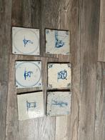 Antieke delftsblauwe tegels 6x, Ophalen of Verzenden