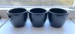 Mini plantenpotjes (3x) antraciet, Rond, Binnen, Ophalen of Verzenden, Zo goed als nieuw