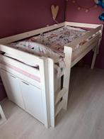 Half hoogslaper + kast, Kinderen en Baby's, Kinderkamer | Stapelbedden en Hoogslapers, Ophalen, Zo goed als nieuw, Hoogslaper
