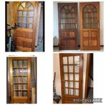 Houten binnendeur met glas, 93x210 cm, Doe-het-zelf en Verbouw, Deuren en Horren, Ophalen of Verzenden, Glas, Binnendeur, 200 tot 215 cm