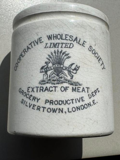 Cooperative Wholesale Society vleesextractpot Extract / Meat, Antiek en Kunst, Antiek | Keramiek en Aardewerk, Ophalen of Verzenden