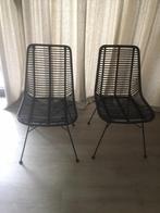 2 rotan eetkamerstoelen kleur zwart, Ophalen, Zo goed als nieuw, Zwart, Twee