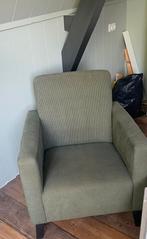 Te koop: stoere groene stoel met ribstof, Stof, Stoer/landelijk, Zo goed als nieuw, Ophalen