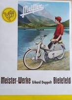 Meister Werke poster, bromfietsen 50er jaren, Rechthoekig Staand, Ophalen of Verzenden, Zo goed als nieuw, A1 t/m A3