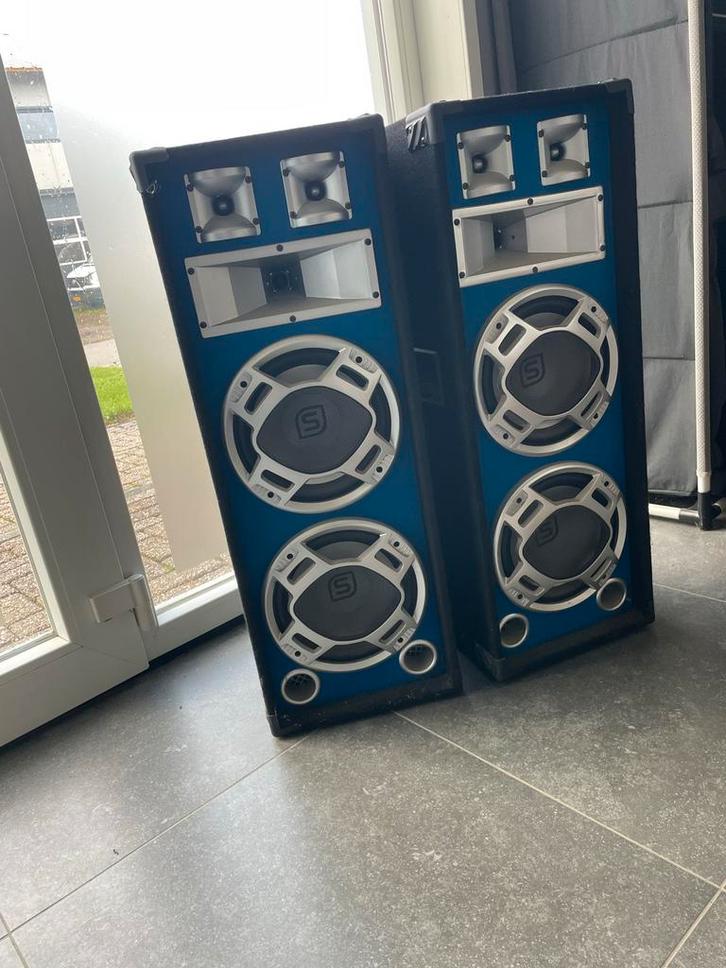Skytec Boxen en Versterker - SPL1000 Serie, Audio, Tv en Foto, Luidsprekers, Gebruikt, Front, Rear of Stereo speakers, 120 watt of meer