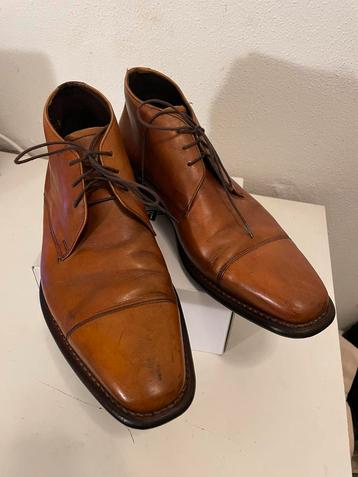 Floris van Bommel Casual Cognac Kalfsleren Enkellaarsjes 42 beschikbaar voor biedingen