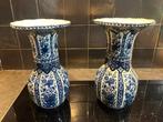 2x Delfts Blauwe Trompet Vaas, Huis en Inrichting, Blauw, Aardewerk of Porselein, Ophalen of Verzenden, Zo goed als nieuw