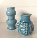 Set van 2 blauwe keramische vazen, Antiek en Kunst, Ophalen of Verzenden