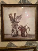 Vintage Print van Keukengerei in Mason Jar, Oorspronkelijke maker, Ophalen of Verzenden, Minder dan 50 cm, Print