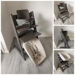 Stokke Tripp Trapp hazy grey met babyset en newbornset, Ophalen of Verzenden, Zo goed als nieuw, Stokke Tripp Trapp, Stoelverkleiner