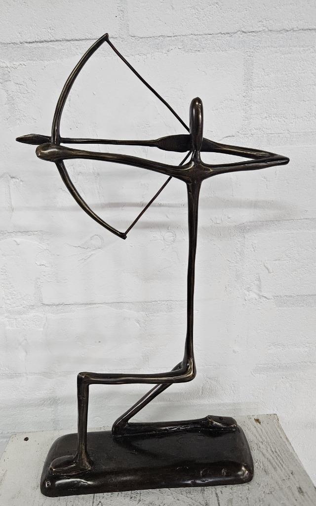 BOOGSCHUTTER / bronzen beeld, Antiek en Kunst, Kunst | Beelden en Houtsnijwerken, Ophalen of Verzenden