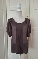 Claudia Strater grijze chiffon blouse top 34 XS (valt als M), Ophalen of Verzenden, Korte mouw, Claudia Sträter, Maat 34 (XS) of kleiner