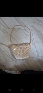 Vintage Avondtasje met Pailletten, Ophalen of Verzenden, Gebruikt, Beige, Avondtasje