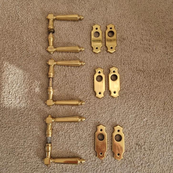 3 Sets Koperen Deurkrukken - Prima Staat!, Doe-het-zelf en Verbouw, Hang- en Sluitwerk, Gebruikt, Klink of Kruk, Koper of Messing