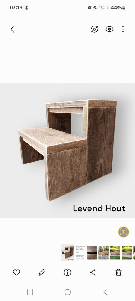 Opstapje, krukje steigerhout, Huis en Inrichting, Krukjes, Nieuw, Hout, Ophalen of Verzenden
