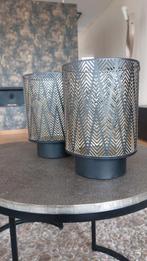 2x Windlicht woonaccessoires Eric kuster stijl hotel chique, Ophalen of Verzenden, Zo goed als nieuw, Zwart, Minder dan 25 cm
