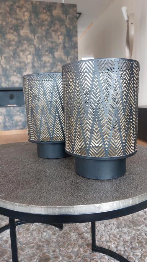 2x Windlicht woonaccessoires Eric kuster stijl hotel chique, Huis en Inrichting, Woonaccessoires | Kandelaars en Kaarsen, Zo goed als nieuw