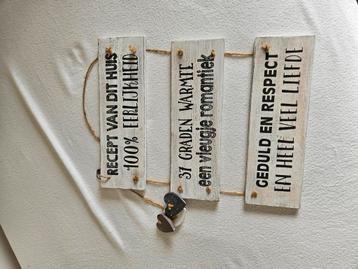 Houten Wandbord - Recept van dit huis beschikbaar voor biedingen