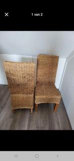 2 rieten eetkamerstoelen, Huis en Inrichting, Stoelen, Ophalen, Twee, Bruin, Riet of Rotan