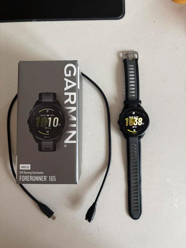 Garmin Forerunner 165, Sieraden, Tassen en Uiterlijk, Sporthorloges, Zo goed als nieuw, Android, Zwart, Ophalen of Verzenden
