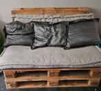 palletbankje van pallets met goede palletskussen, Ophalen, Gebruikt, Hout